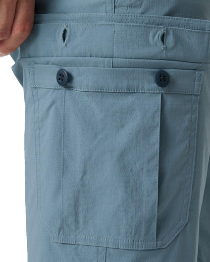 Washed Navy coloured Helly Hansen Mens Quick-Dry Cargo Shorts 11"on white background 