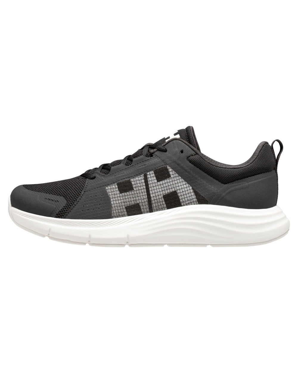 Black White Coloured Helly Hansen Mens HP Ahiga EVO 5 Marine Lifestyle Shoes on white background 