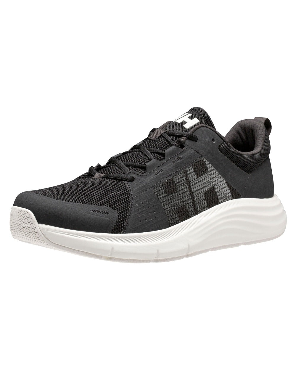 Black White Coloured Helly Hansen Mens HP Ahiga EVO 5 Marine Lifestyle Shoes on white background 