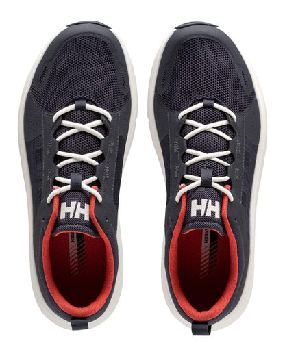 Navy Red Alert Coloured Helly Hansen Mens HP Ahiga EVO 5 Marine Lifestyle Shoes on white background 