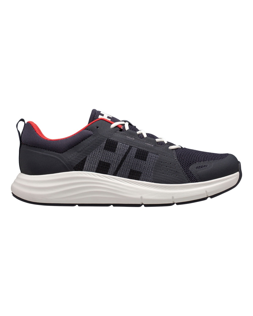 Navy Red Alert Coloured Helly Hansen Mens HP Ahiga EVO 5 Marine Lifestyle Shoes on white background 