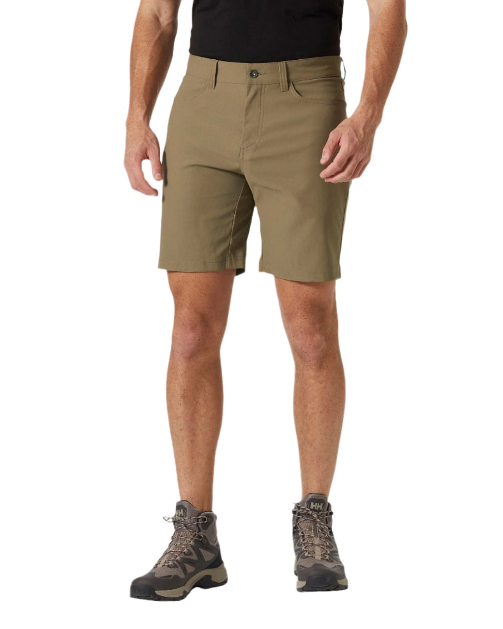 Bedrock coloured Helly Hansen Mens Holmen 5 Pocket Shorts on white background 