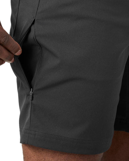 Ebony Coloured Helly Hansen Mens Holmen 5 Pocket Shorts on white background 