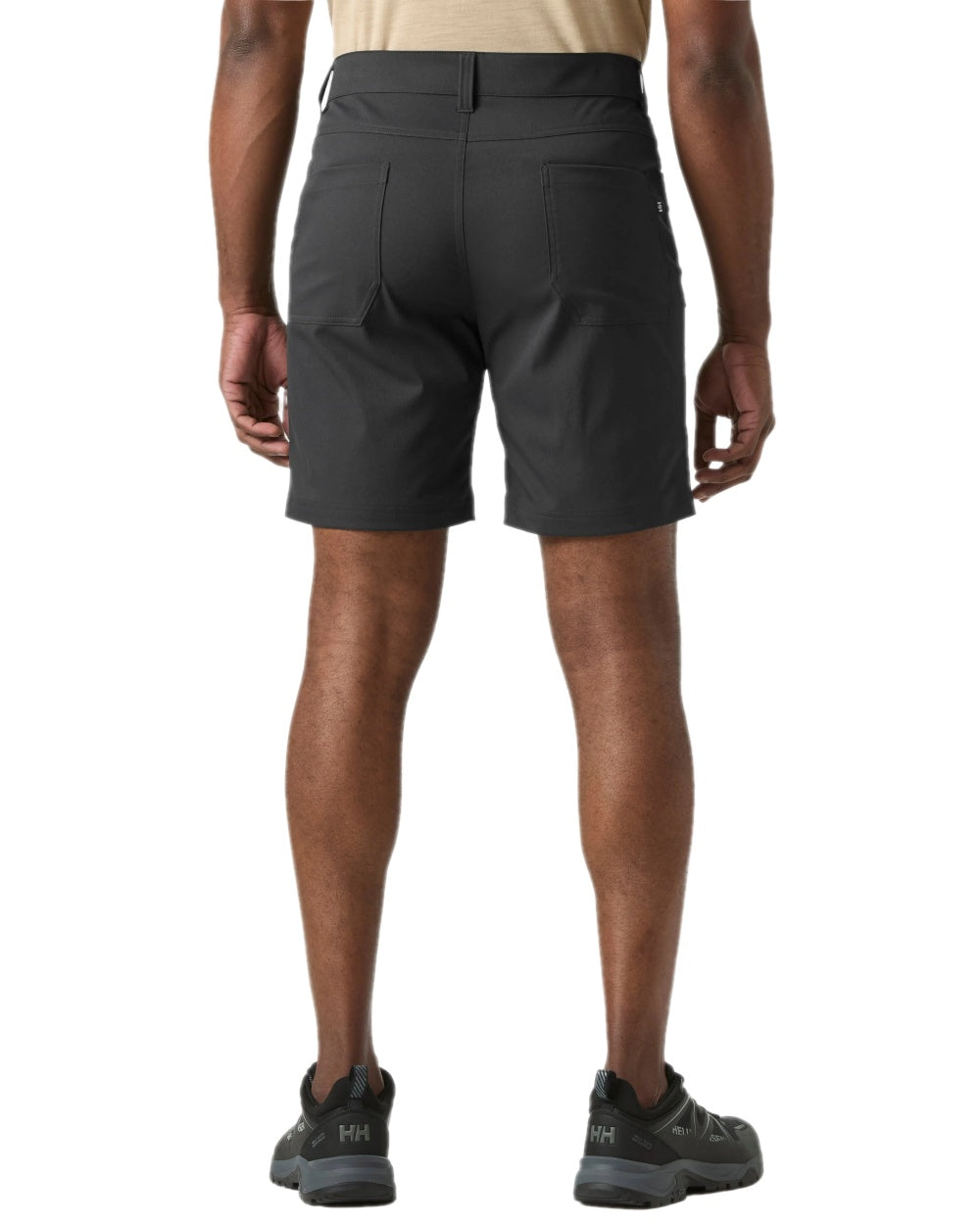 Ebony Coloured Helly Hansen Mens Holmen 5 Pocket Shorts on white background 