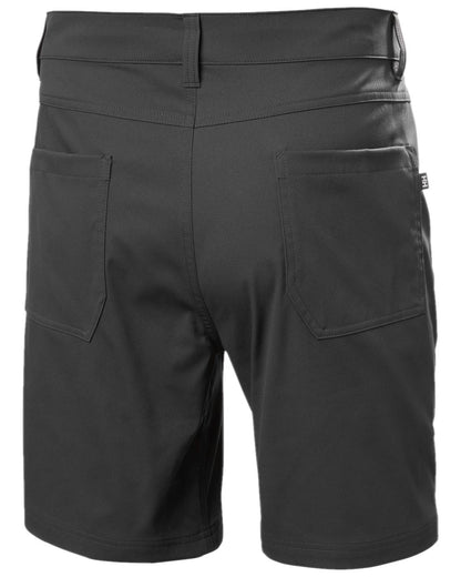 Ebony Coloured Helly Hansen Mens Holmen 5 Pocket Shorts on white background 