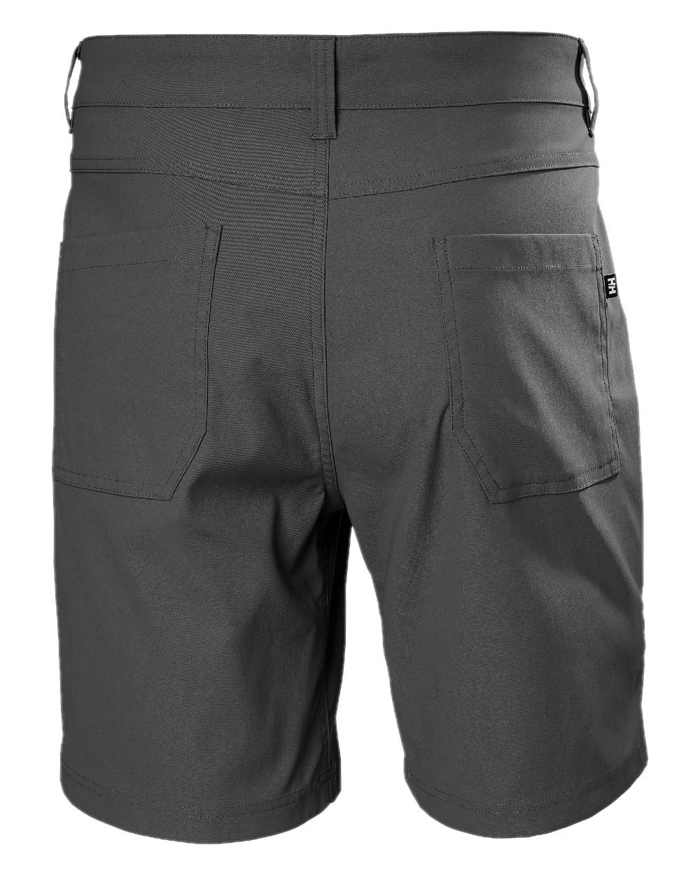 Ebony coloured Helly Hansen Mens Holmen 5 Pocket Shorts on white background 