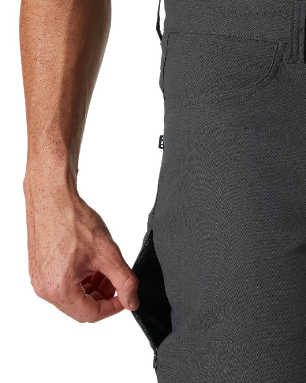 Ebony coloured Helly Hansen Mens Holmen 5 Pocket Shorts on white background 
