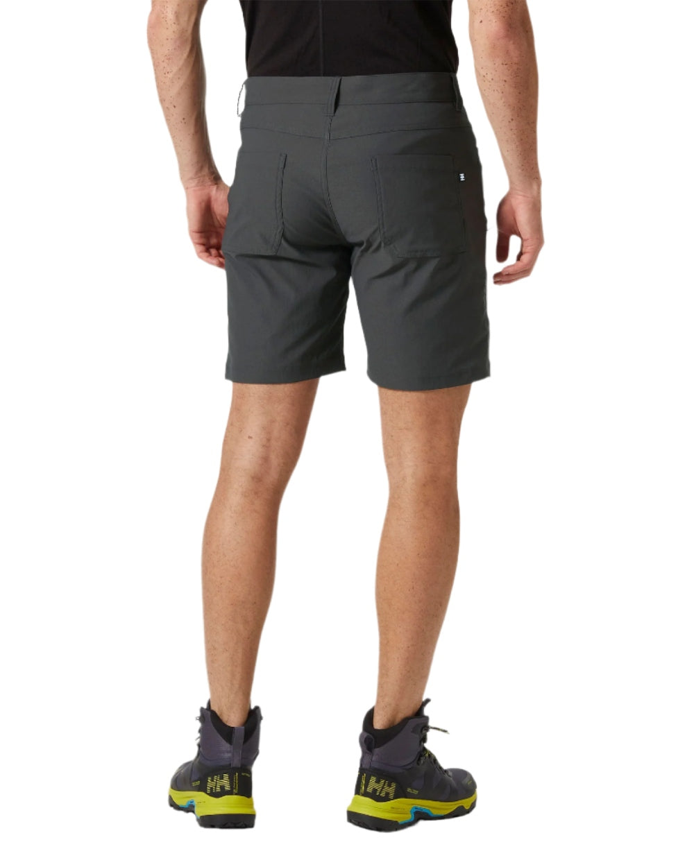 Ebony coloured Helly Hansen Mens Holmen 5 Pocket Shorts on white background 