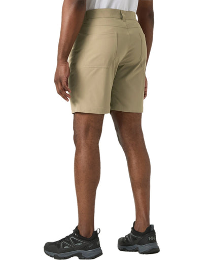 Pebble Coloured Helly Hansen Mens Holmen 5 Pocket Shorts on white background 