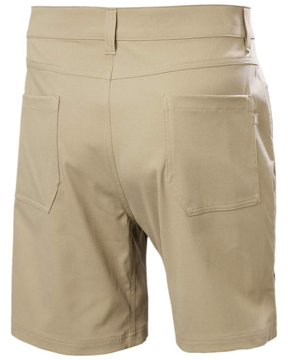 Pebble Coloured Helly Hansen Mens Holmen 5 Pocket Shorts on white background 