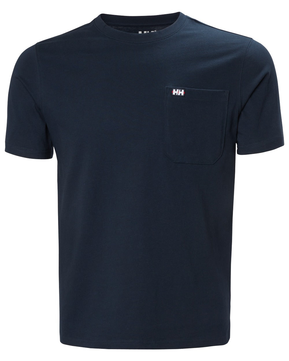 Navy coloured Helly Hansen Mens Hudson T-Shirt on white background 