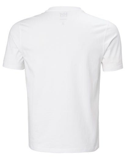 White coloured Helly Hansen Mens Hudson T-Shirt on white background 