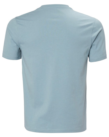 Windy Blue coloured Helly Hansen Mens Hudson T-Shirt on white background 