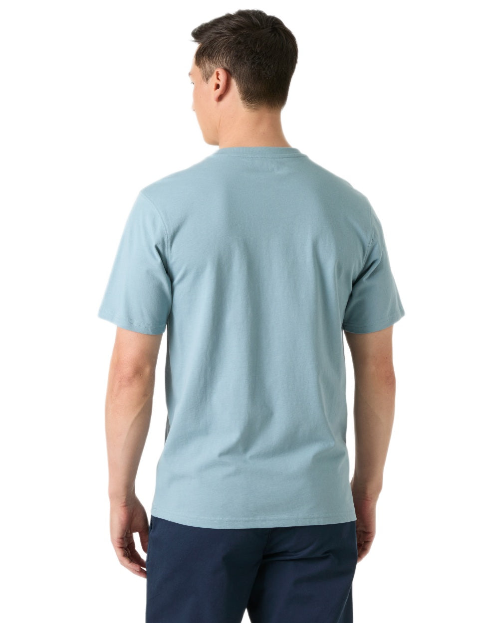 Windy Blue coloured Helly Hansen Mens Hudson T-Shirt on white background 