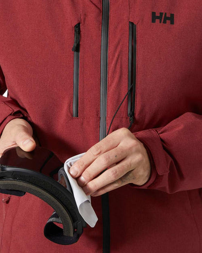 Mars Red Coloured Helly Hansen Mens Juniper 3.0 Jacket on white background 