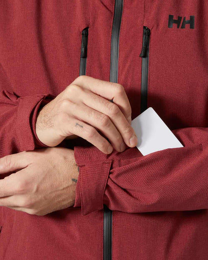 Mars Red Coloured Helly Hansen Mens Juniper 3.0 Jacket on white background 