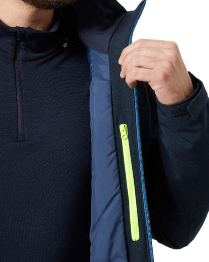 Navy Coloured Helly Hansen Mens Juniper 3.0 Jacket on white background 