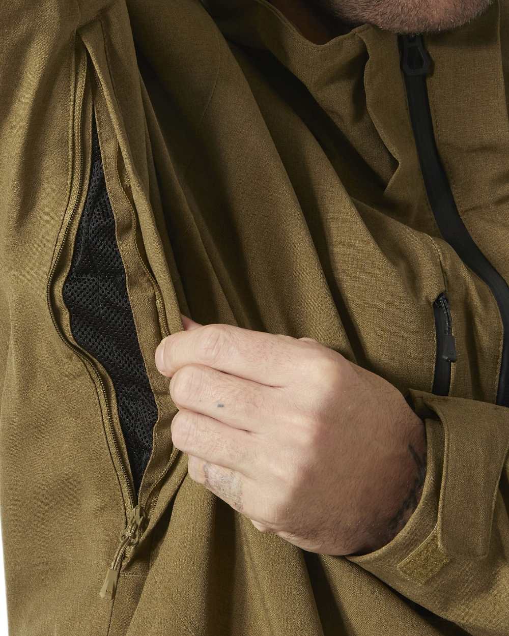 Sepia Coloured Helly Hansen Mens Juniper 3.0 Jacket on white background 