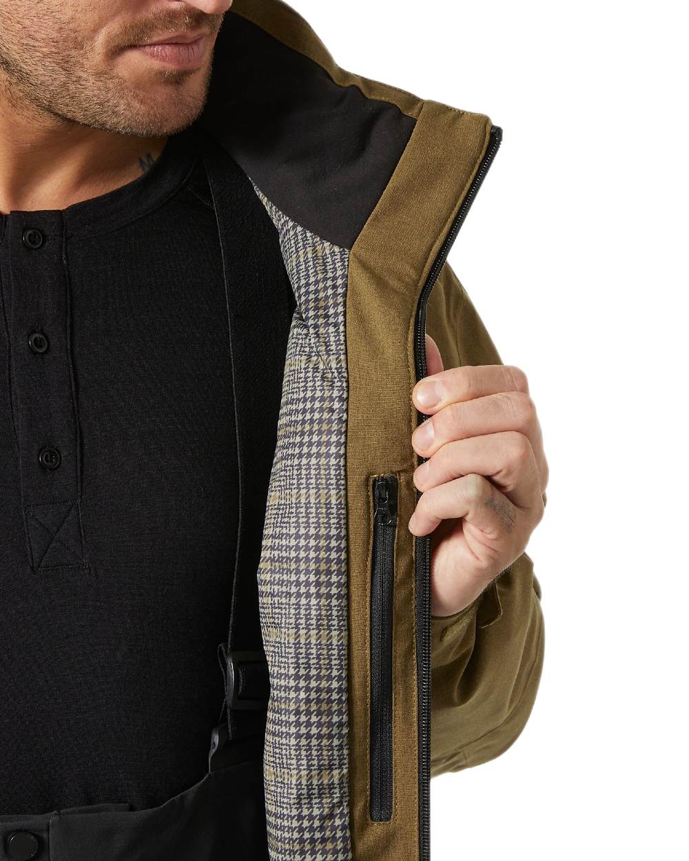 Sepia Coloured Helly Hansen Mens Juniper 3.0 Jacket on white background 
