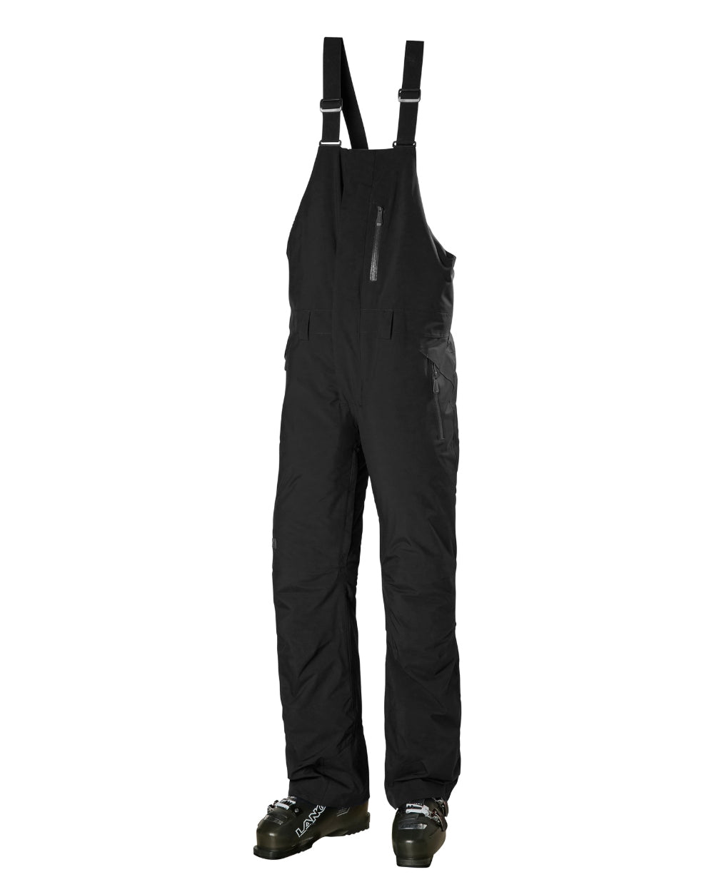 Black Coloured Helly Hansen Mens Legendary Insulated Bib Pants on white background 