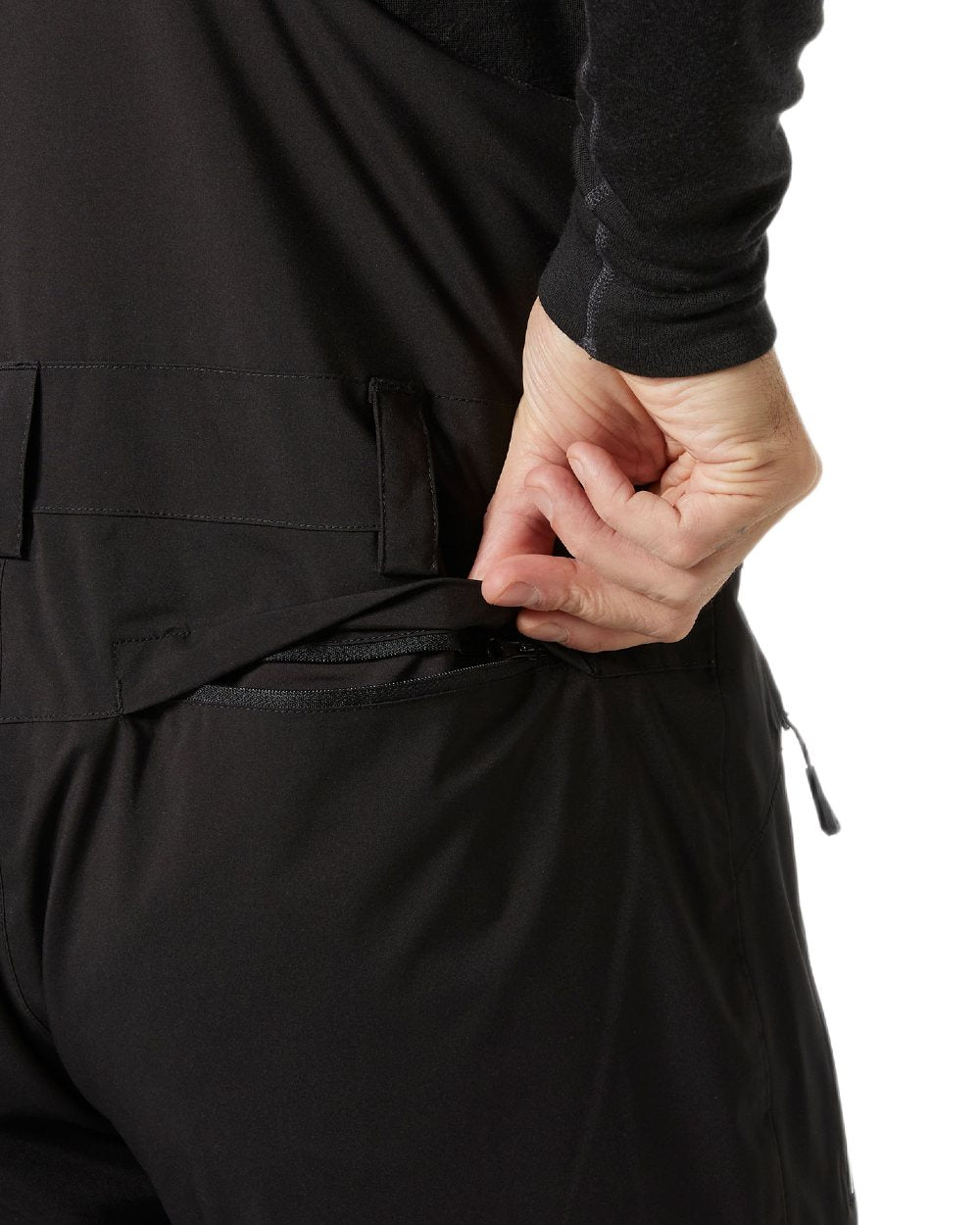 Black Coloured Helly Hansen Mens Legendary Insulated Bib Pants on white background 