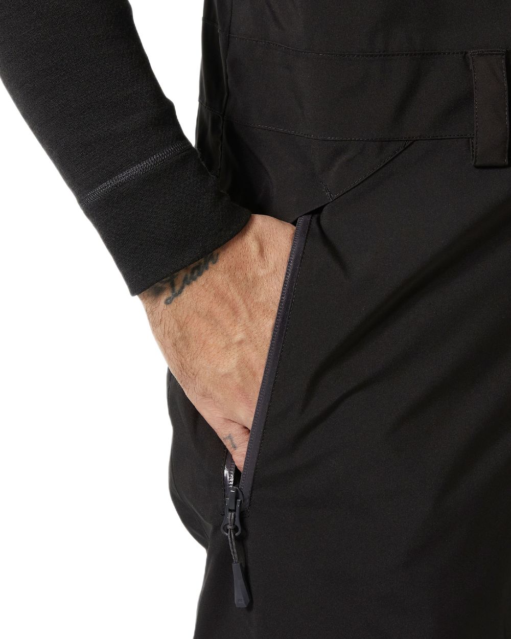 Black Coloured Helly Hansen Mens Legendary Insulated Bib Pants on white background 