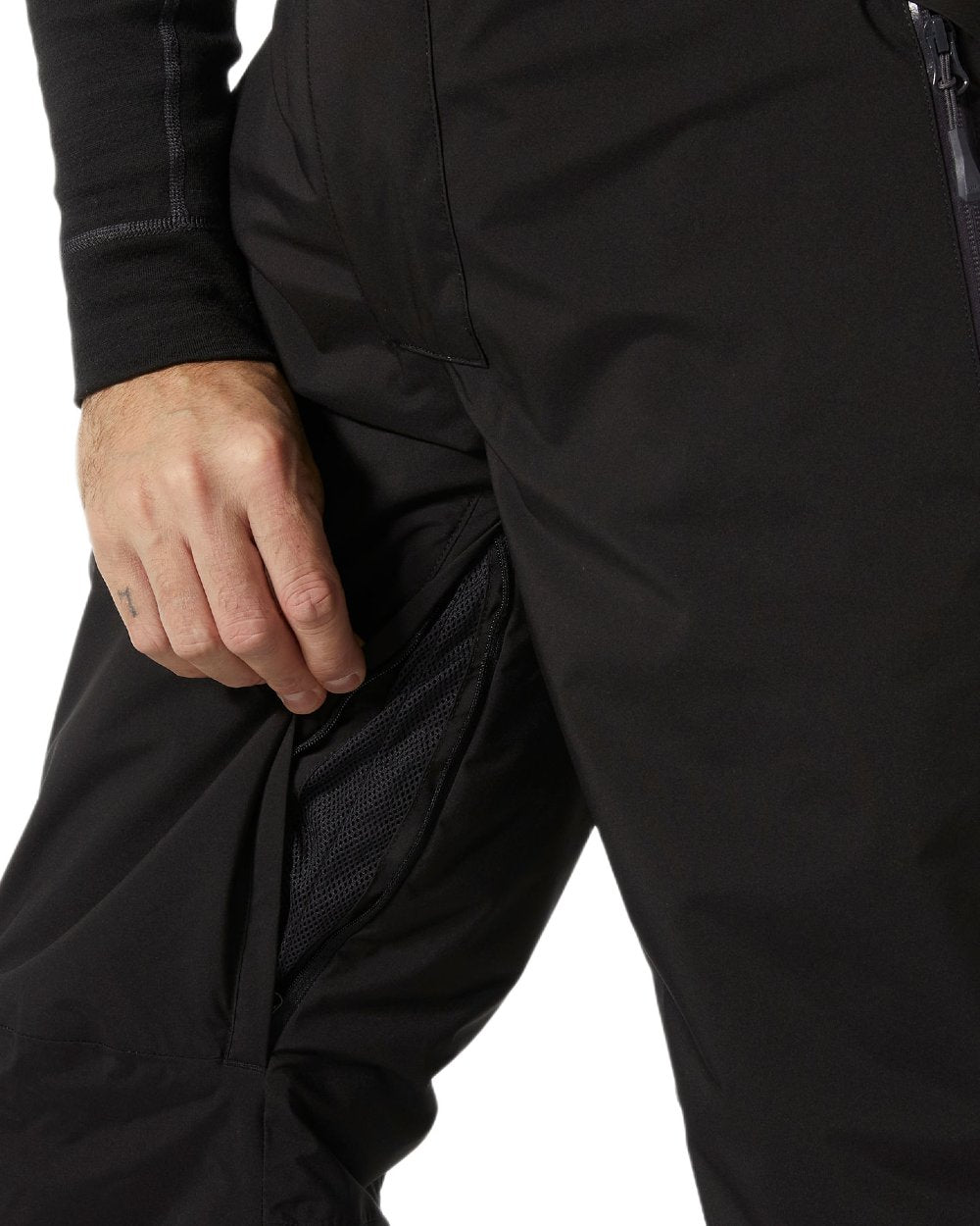 Black Coloured Helly Hansen Mens Legendary Insulated Bib Pants on white background 