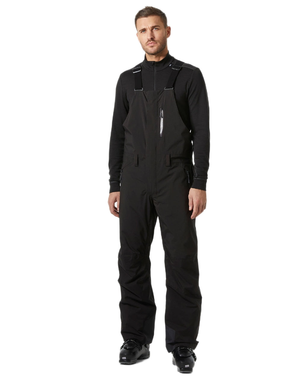 Black Coloured Helly Hansen Mens Legendary Insulated Bib Pants on white background 
