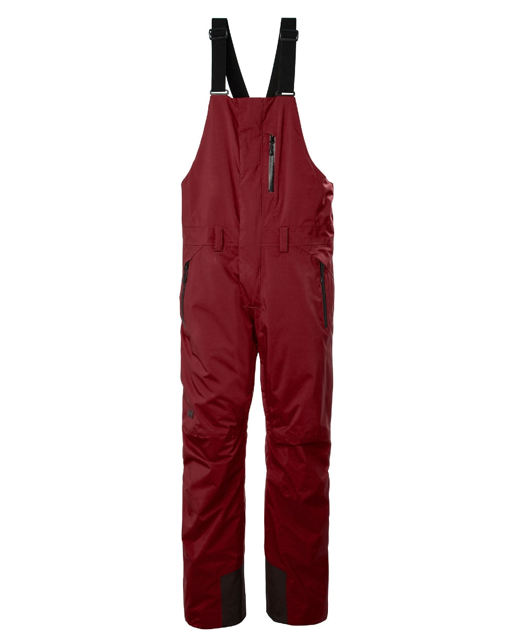 Mars Red Coloured Helly Hansen Mens Legendary Insulated Bib Pants on white background 