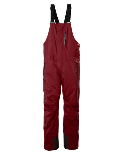 Mars Red Coloured Helly Hansen Mens Legendary Insulated Bib Pants on white background 