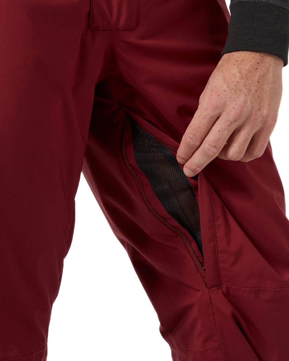 Mars Red Coloured Helly Hansen Mens Legendary Insulated Bib Pants on white background 