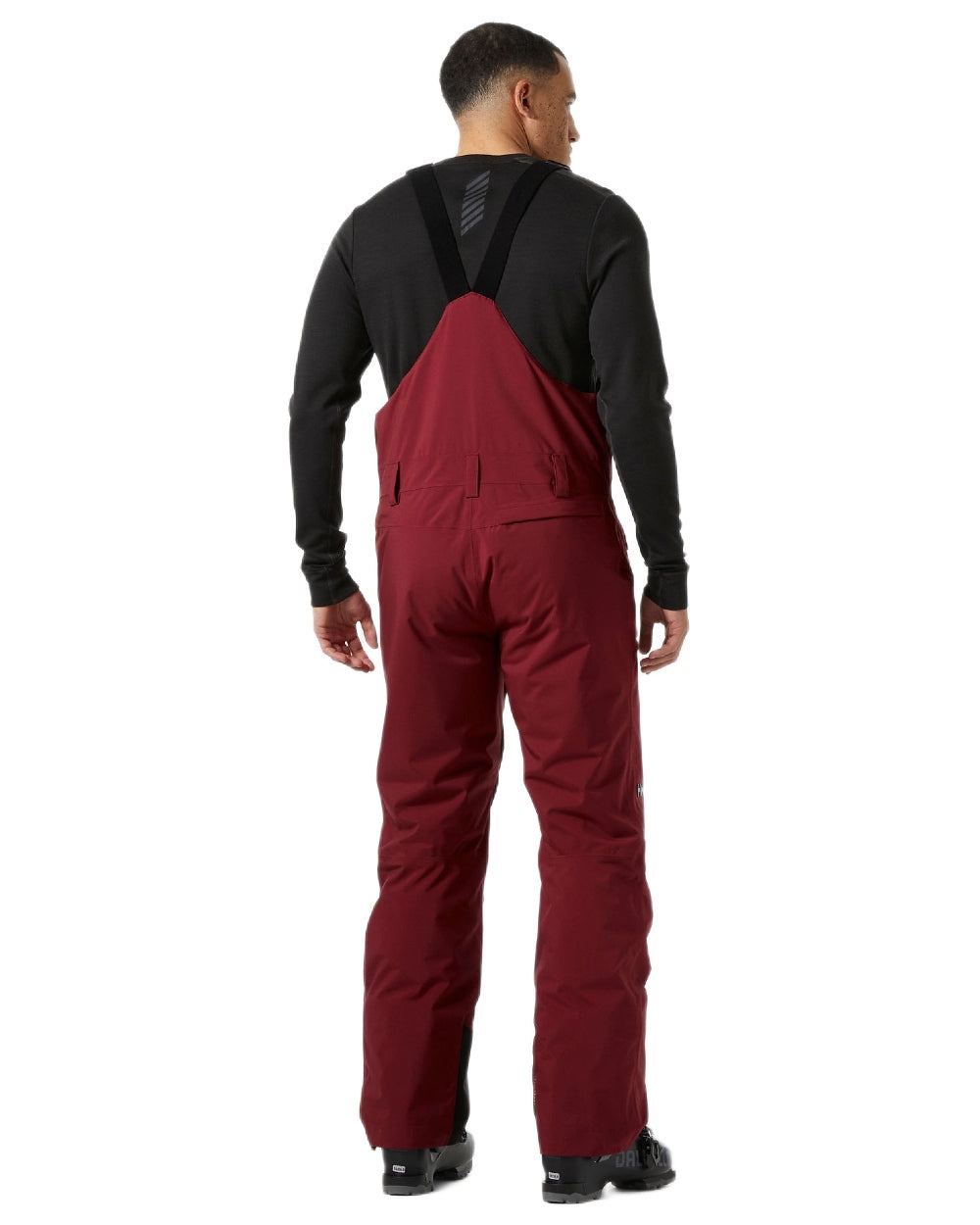 Mars Red Coloured Helly Hansen Mens Legendary Insulated Bib Pants on white background 