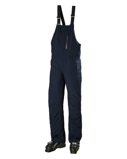 Navy Coloured Helly Hansen Mens Legendary Insulated Bib Pants on white background 