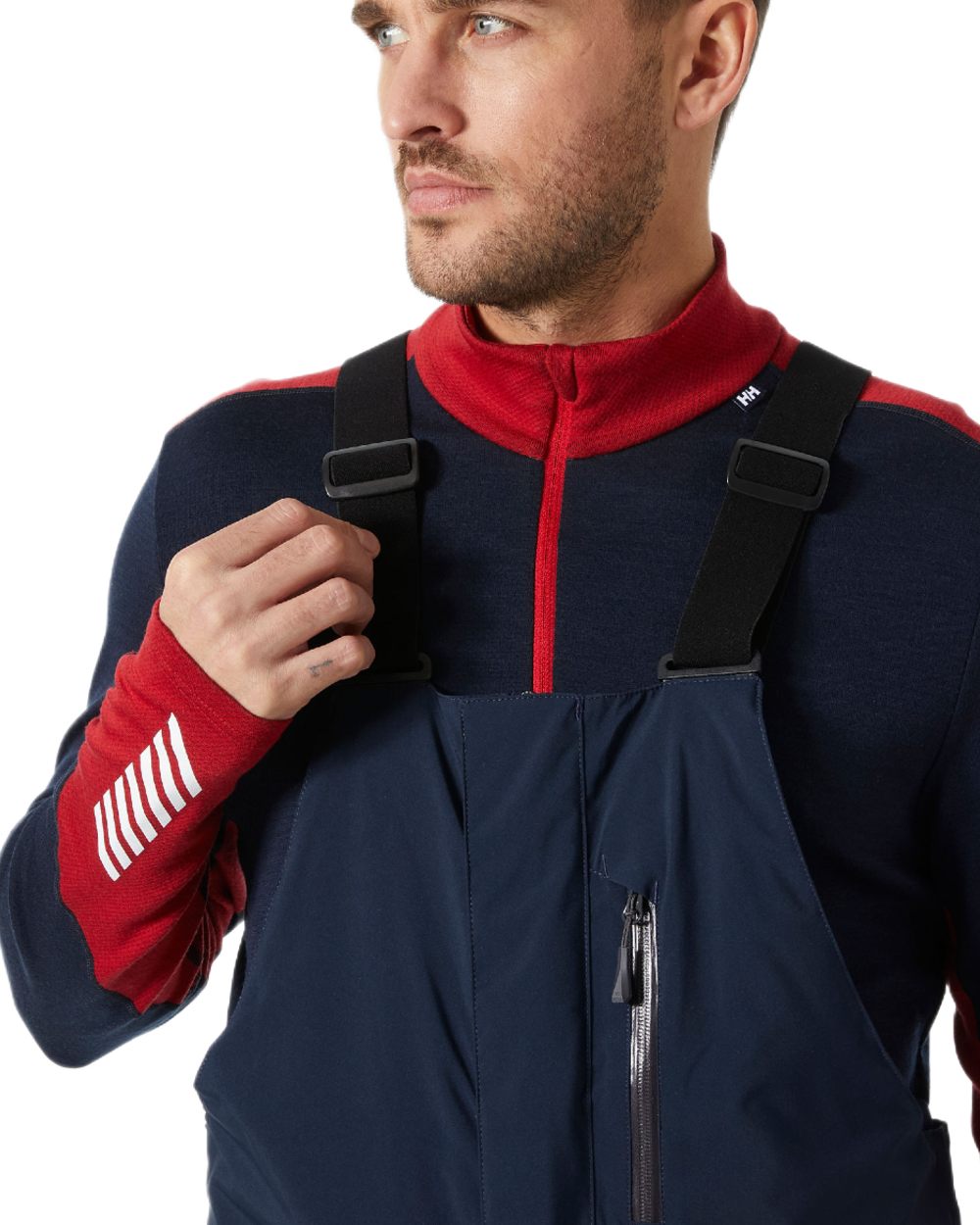Navy Coloured Helly Hansen Mens Legendary Insulated Bib Pants on white background 