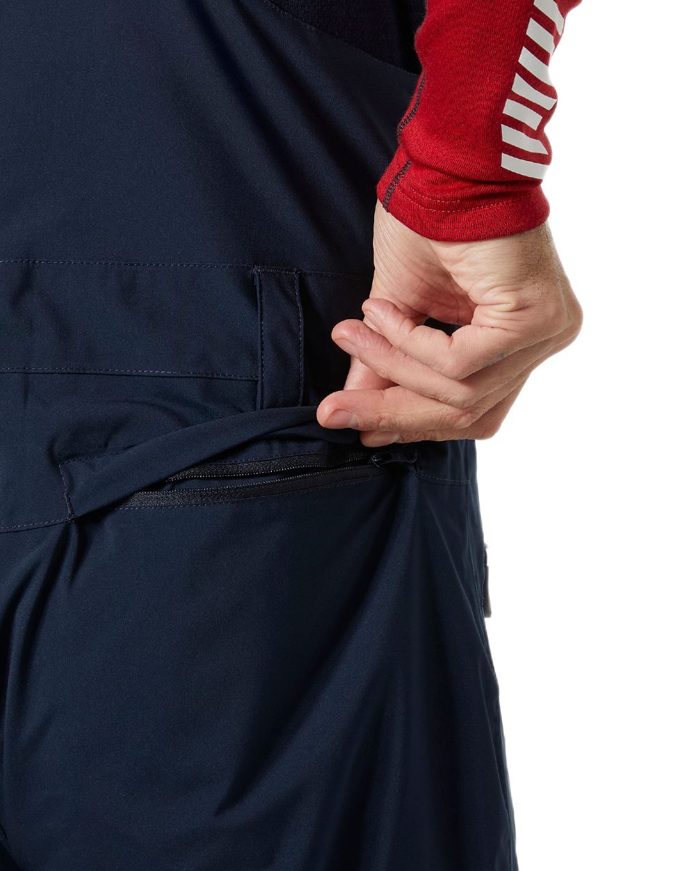 Mars Red Coloured Helly Hansen Mens Legendary Insulated Bib Pants on white background 