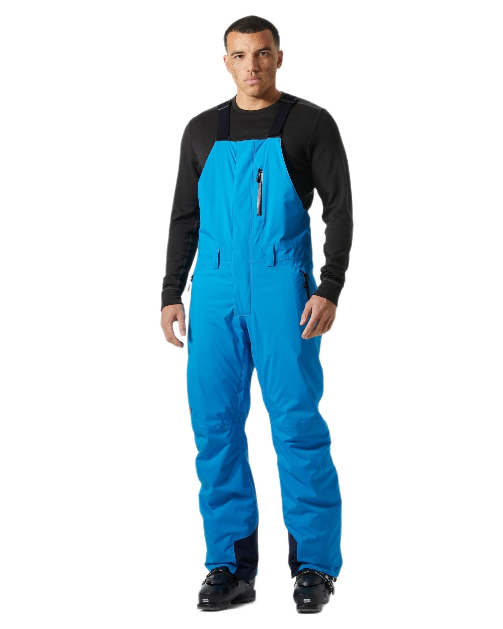 Neptune Blue Coloured Helly Hansen Mens Legendary Insulated Bib Pants on white background 