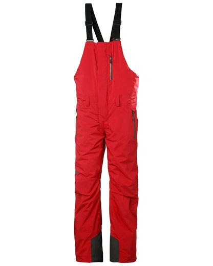 Red Coloured Helly Hansen Mens Legendary Insulated Bib Pants on white background 