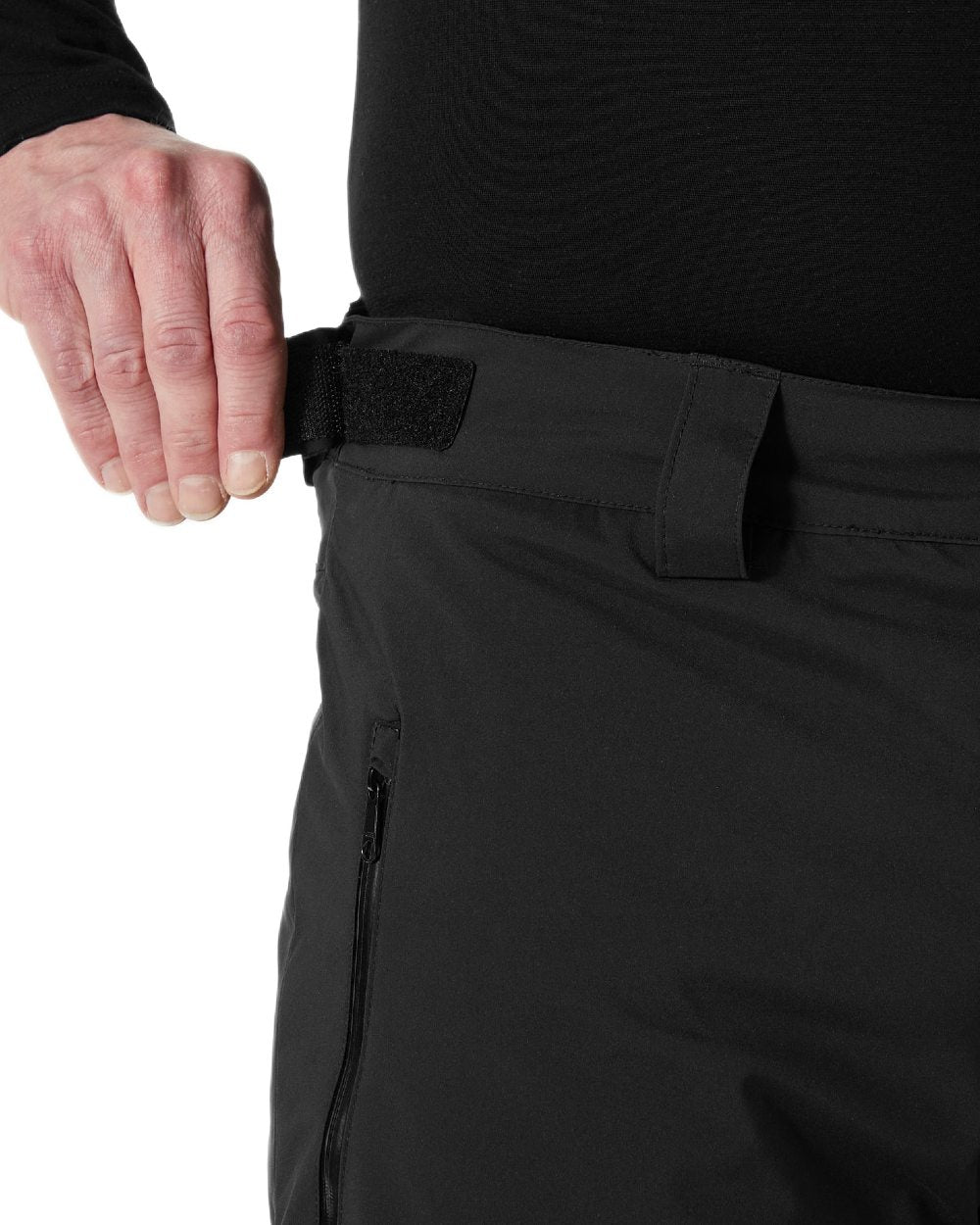 Black Coloured Helly Hansen Mens Legendary Insulated Ski Pants on white background 