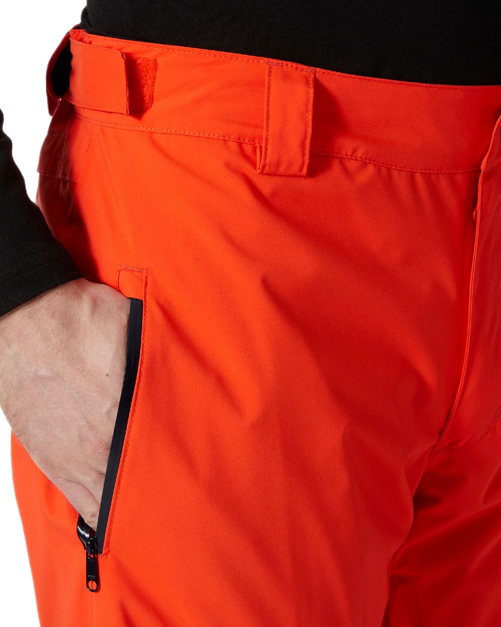 Cherry Tomato Coloured Helly Hansen Mens Legendary Insulated Ski Pants on white background 