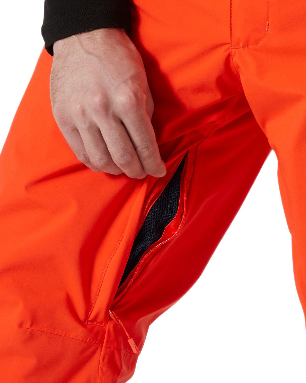Cherry Tomato Coloured Helly Hansen Mens Legendary Insulated Ski Pants on white background 