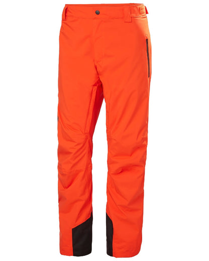 Cherry Tomato Coloured Helly Hansen Mens Legendary Insulated Ski Pants on white background 