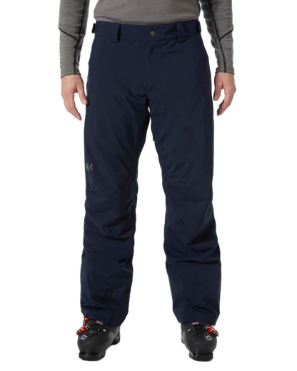 Navy Coloured Helly Hansen Mens Legendary Insulated Ski Pants on white background 