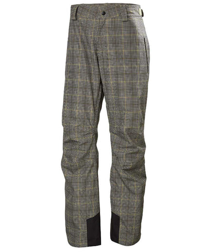 Pebble Broxburn Plaid Aop Coloured Helly Hansen Mens Legendary Insulated Ski Pants on white background 