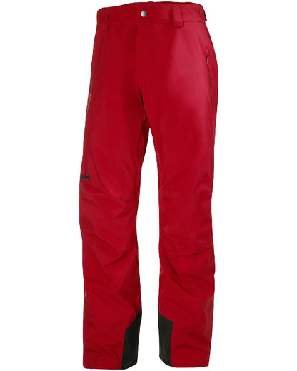 Red Coloured Helly Hansen Mens Legendary Insulated Ski Pants on white background 