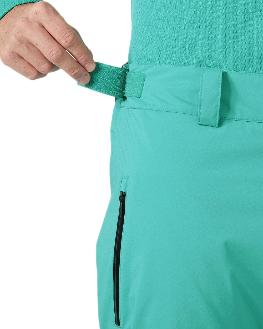 Signal Green Coloured Helly Hansen Mens Legendary Insulated Ski Pants on white background 