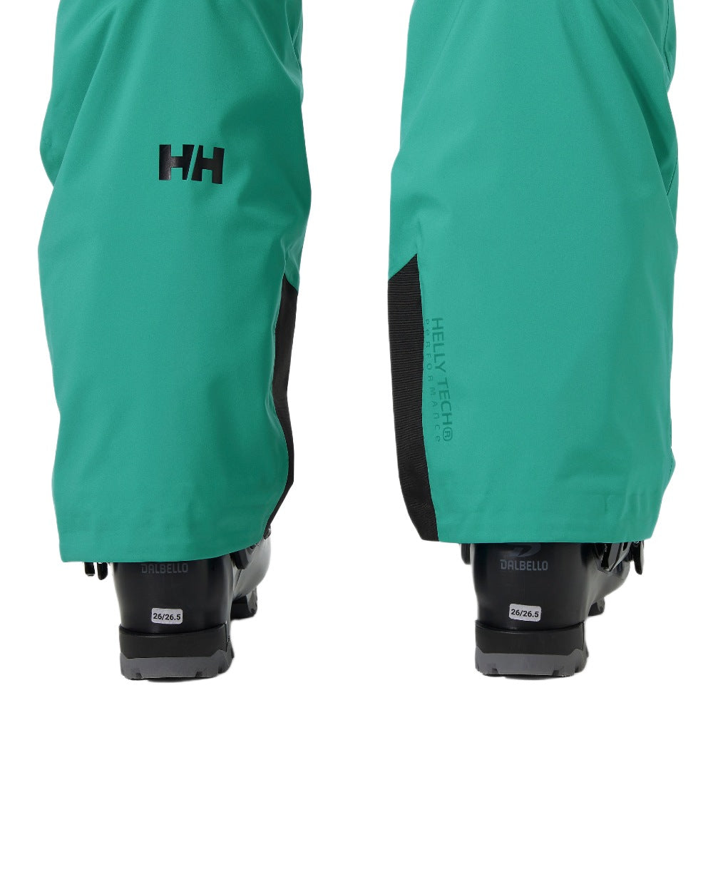 Signal Green Coloured Helly Hansen Mens Legendary Insulated Ski Pants on white background 