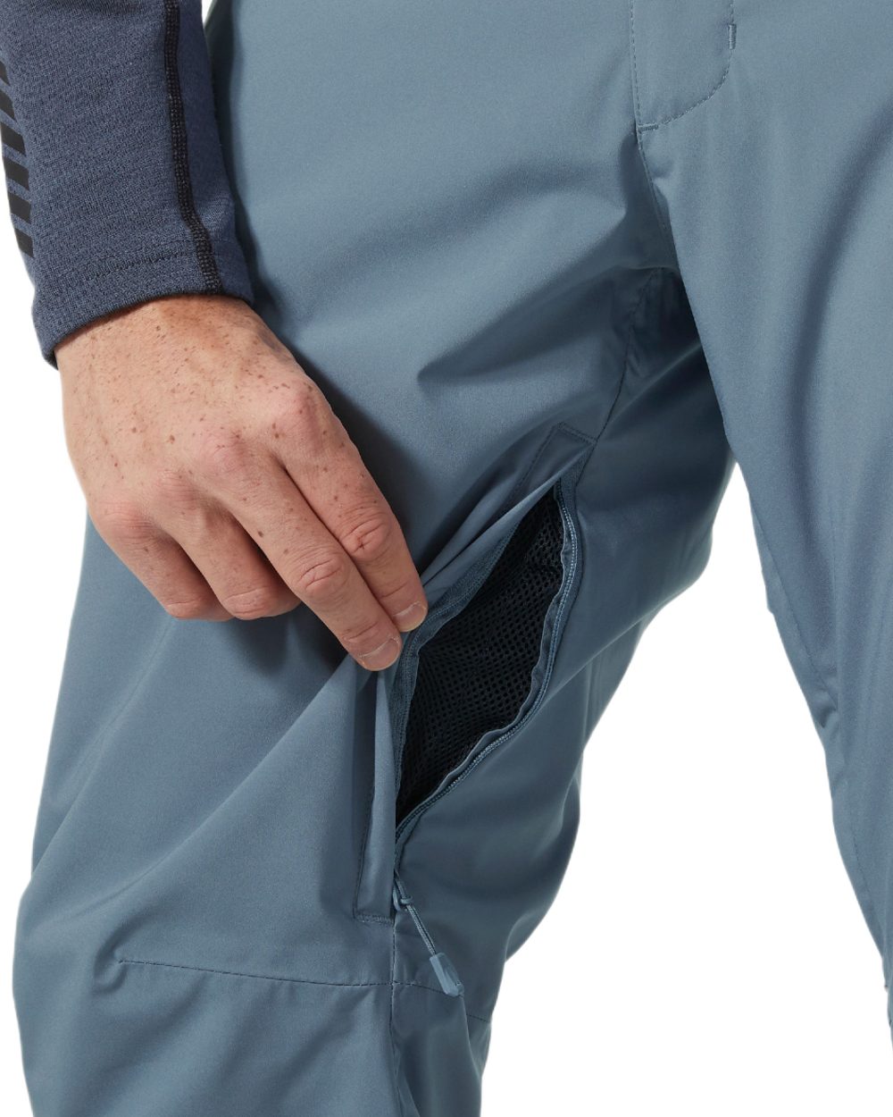 Washed Navy Coloured Helly Hansen Mens Legendary Insulated Ski Pants on white background 