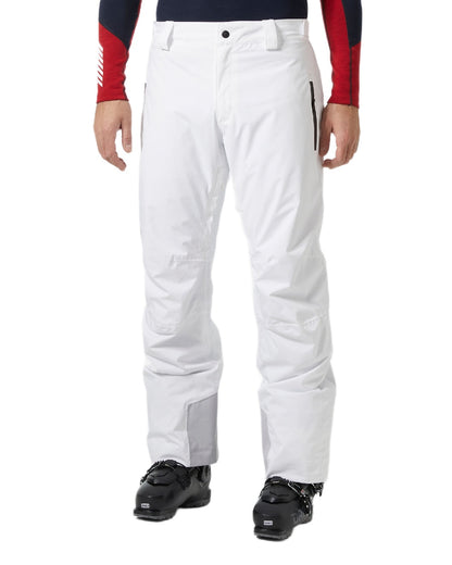 White Coloured Helly Hansen Mens Legendary Insulated Ski Pants on white background 
