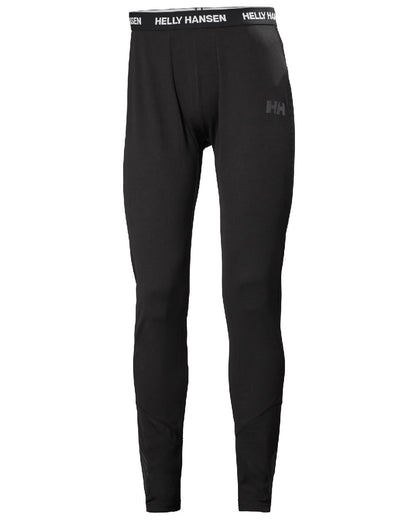 Black Coloured Helly Hansen Mens Lifa Active Base Layer Pants on white background 