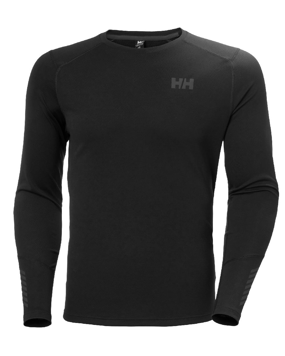 Black Coloured Helly Hansen Mens Lifa Active Crew Base Layer on white background 